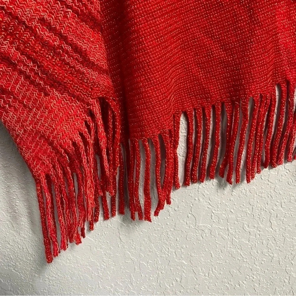 RIAH FASHION shawl poncho cardigan women’s one size fits all with fringe trim - Picture 6 of 8